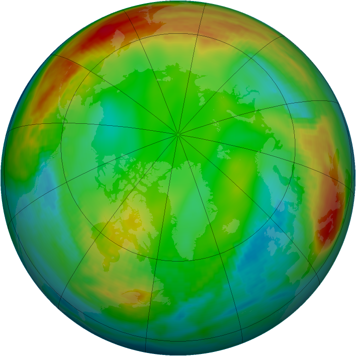 Arctic ozone map for 08 January 1981